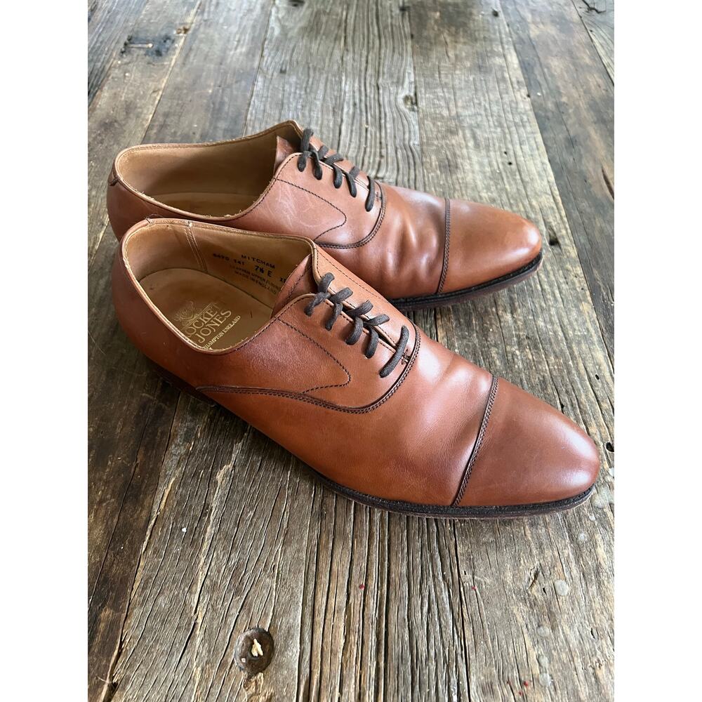 Crockett & Jones Mitcham Oxford Dress Casual Shoes Brown Size 7.5 E JL